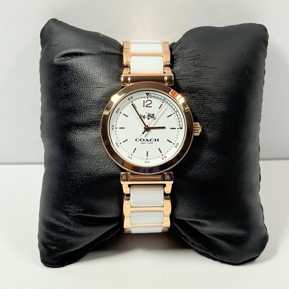 Coach Sport 14502463 Ceramic White Dial Rose Tone Steel Strap Women’s Watch main image 6